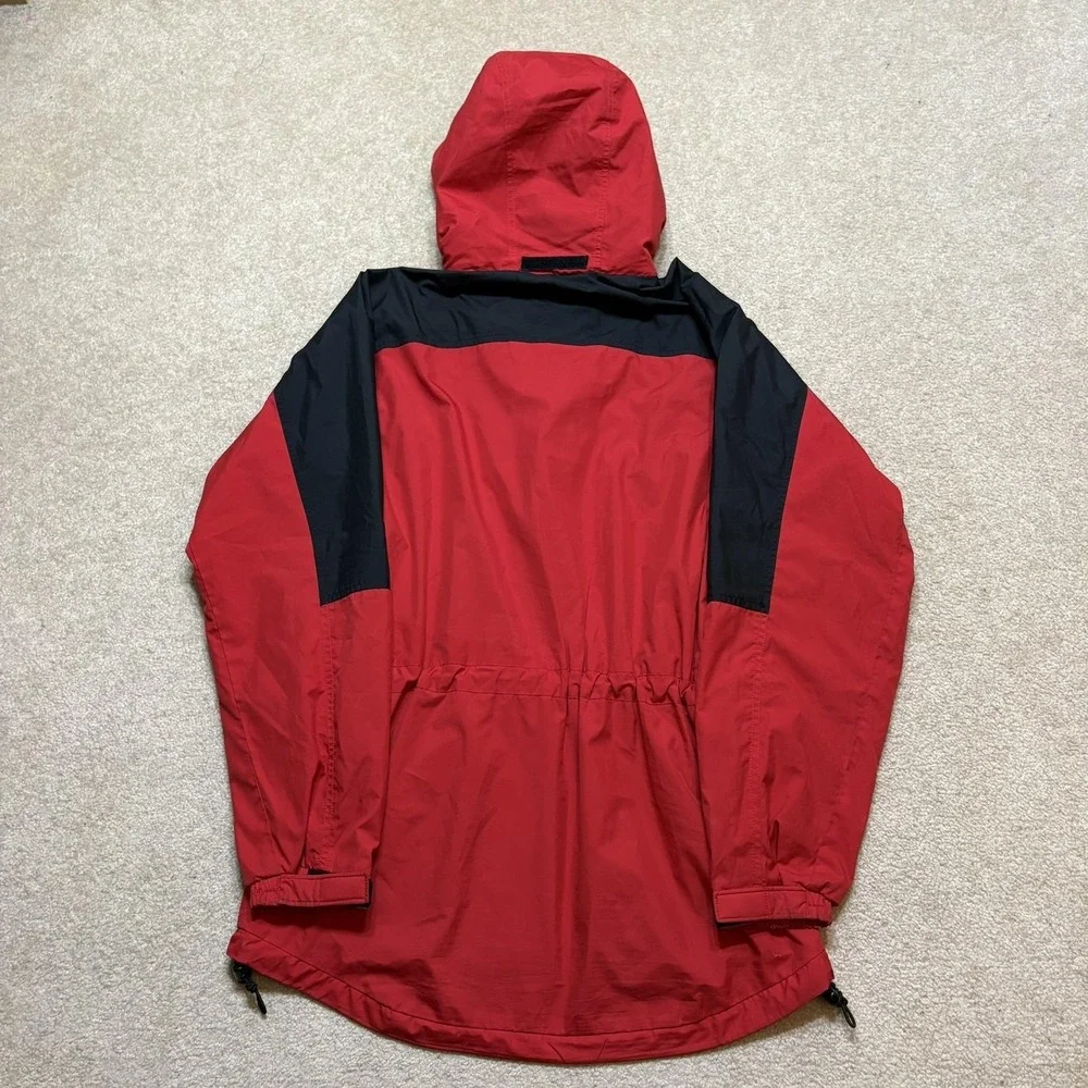 Vtg 90s The North Face Jacket Medium Red Black Hooded Ski Snow Parka Nylon Shell